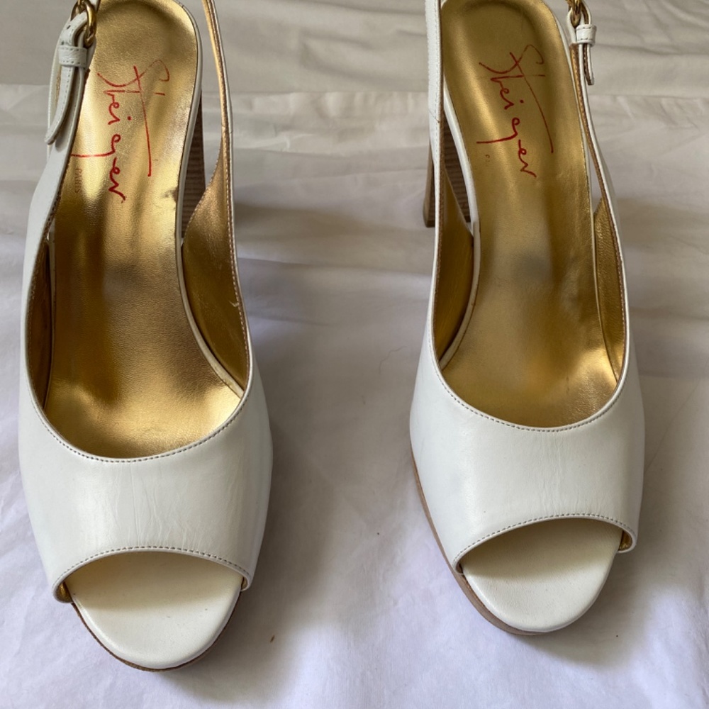 Walter Steiger Platform White Slingbacks - image 2
